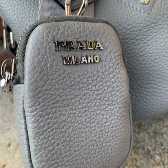 RECEIPT - Prada Leather Camera Crossbody Bag with Pouch in Grey - Picture 3 of 8